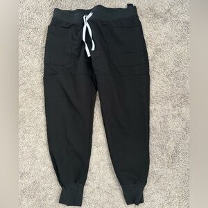 Figs Black Jogger Pants with White Drawstring